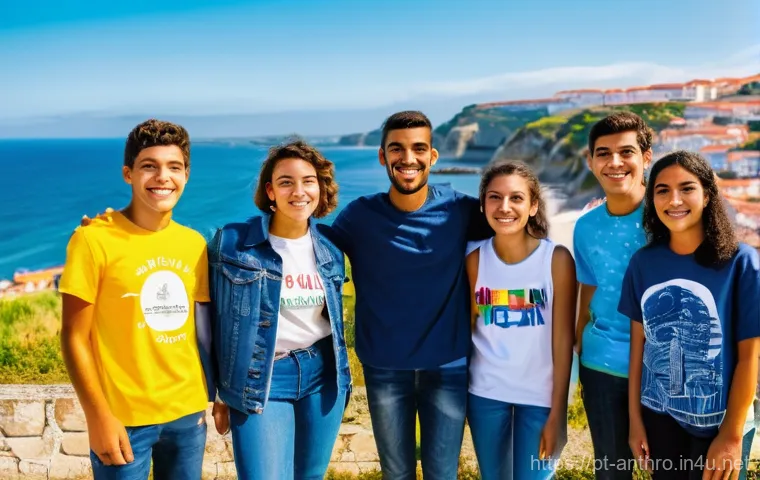 사회적 정체성 형성 - **Prompt:** A split image (diptych) depicting a young Portuguese individual (late teens to early 20s...