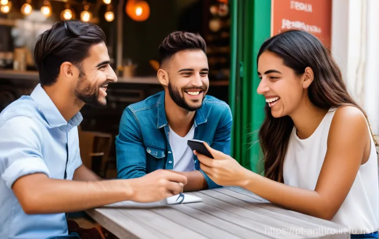 언어와 사회 - **"A vibrant and bustling urban cafe scene in a Portuguese-speaking country (e.g., Portugal or Brazi...